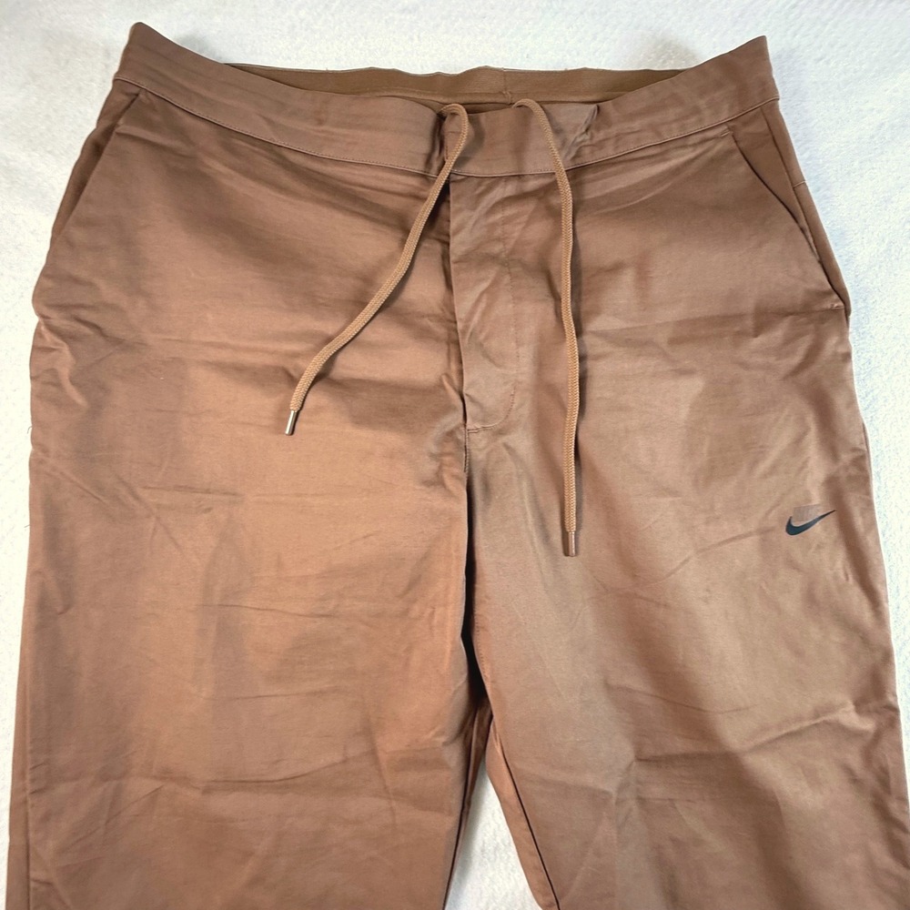 Nike Cropped Sneaker Pants Mens‎ 36x27 Woven Twill Drawstring Brown